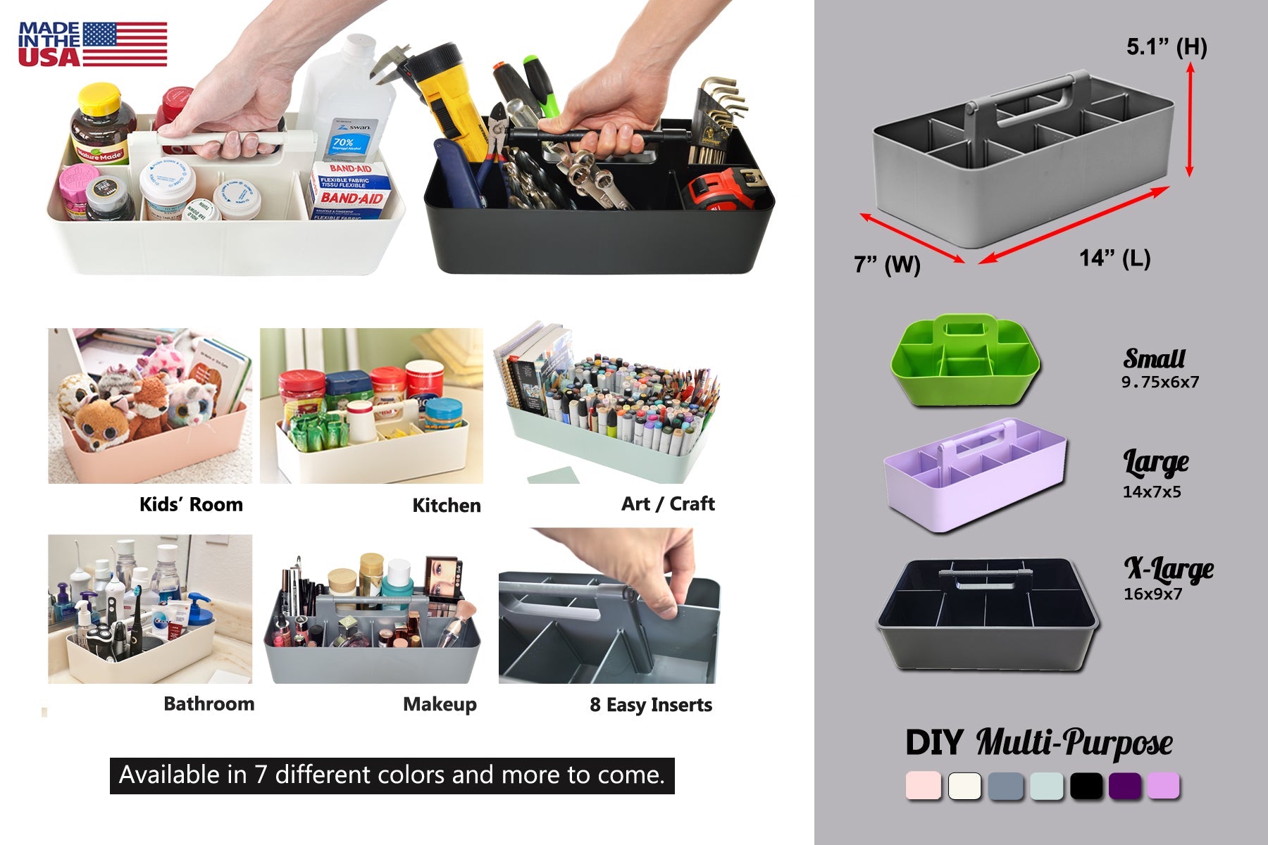 Stackable Desk Caddy with Handle